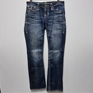 Big Star Dark Wash, Slightly Flared Jeans w/ Contrast Stitching